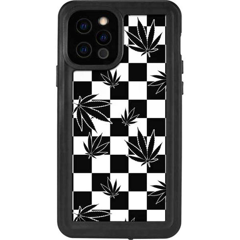 Marijuana Checkered iPhone 12 Pro Waterproof Case