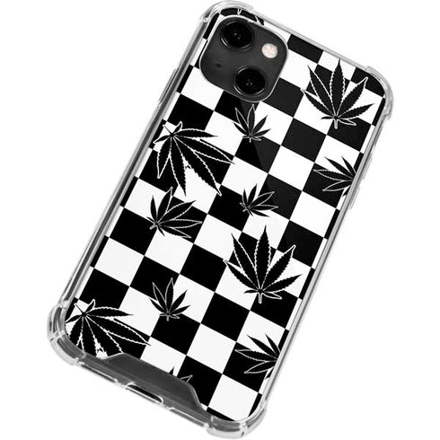 Marijuana Checkered iPhone 14 Clear Case