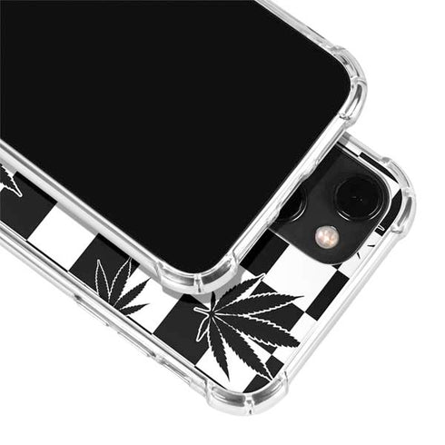 Marijuana Checkered iPhone 14 Plus Clear Case