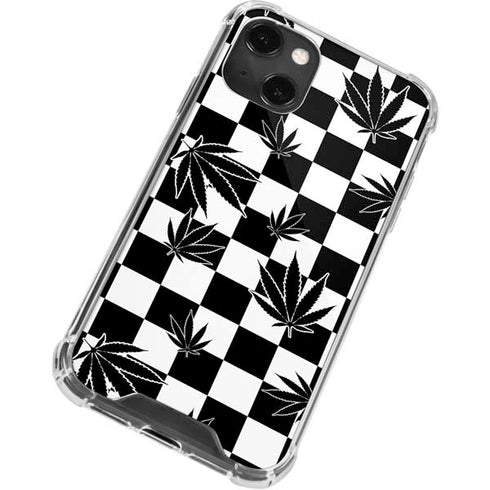 Marijuana Checkered iPhone 14 Plus Clear Case