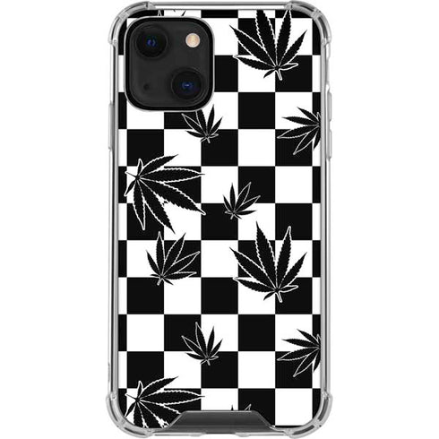 Marijuana Checkered iPhone 14 Plus Clear Case