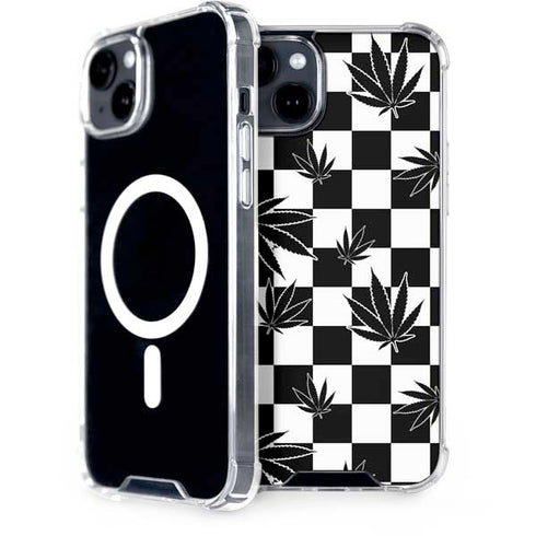 Marijuana Checkered iPhone 15 Plus MagSafe Case