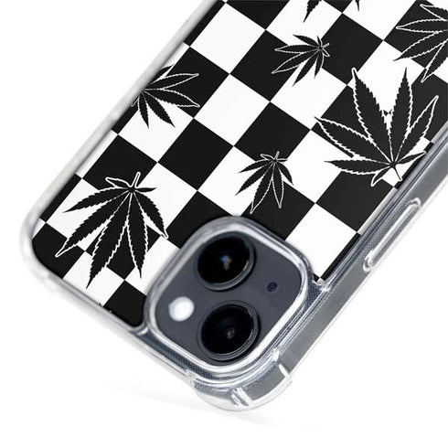Marijuana Checkered iPhone 15 Plus MagSafe Case