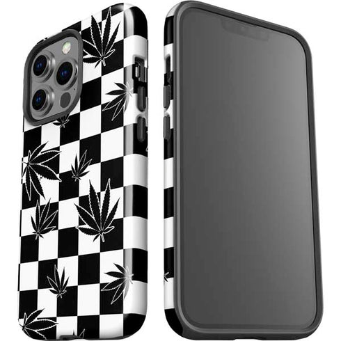 Marijuana Checkered iPhone 14 Pro Impact Case