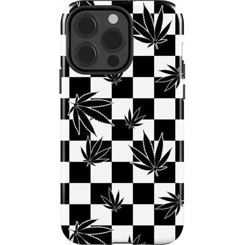 Marijuana Checkered iPhone 14 Pro Impact Case