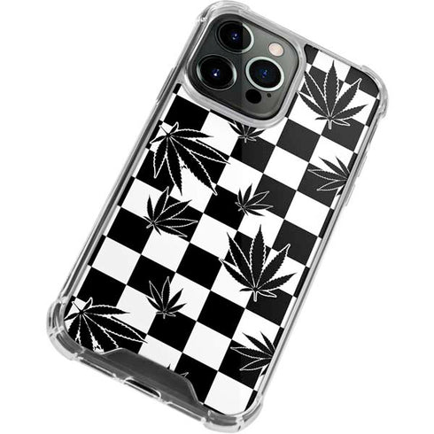 Marijuana Checkered iPhone 15 Pro Max Clear Case