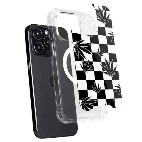 Marijuana Checkered iPhone 15 Pro Max MagSafe Case