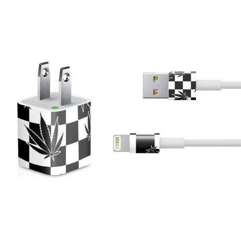 Marijuana Checkered iPhone Charger (5W USB) Skin