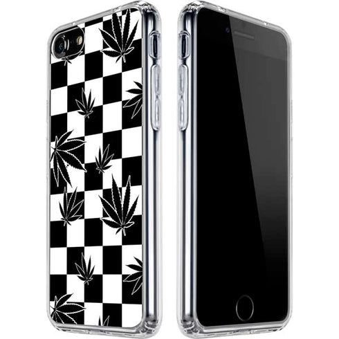 Marijuana Checkered iPhone SE (2nd & 3rd Gen) Clear Case