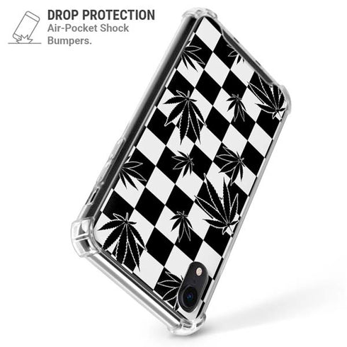Marijuana Checkered iPhone XR Clear Case
