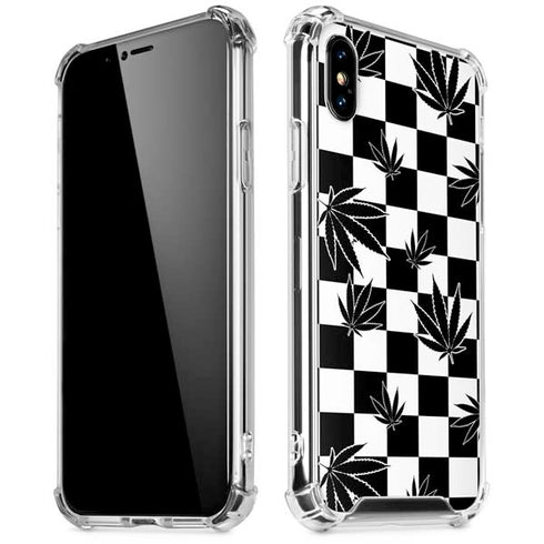 Marijuana Checkered iPhone XS Max Clear Case