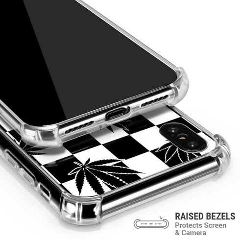 Marijuana Checkered iPhone XS Max Clear Case