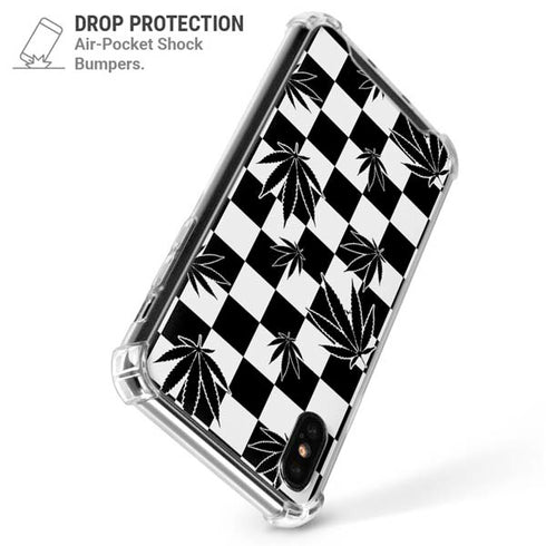 Marijuana Checkered iPhone XS Max Clear Case