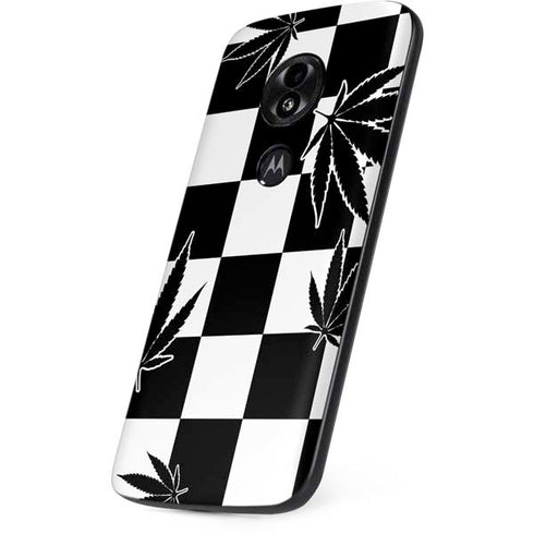 Marijuana Checkered Moto E5 Play Skin