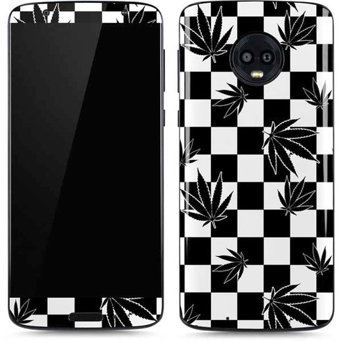 Marijuana Checkered Moto G6 Skin