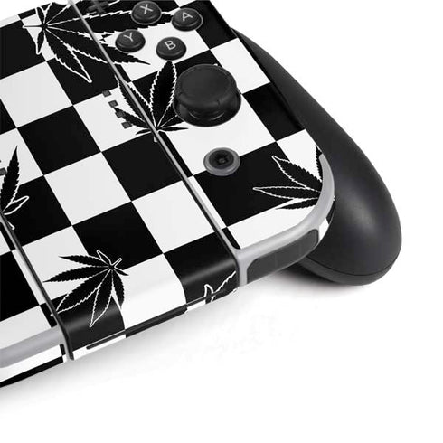Marijuana Checkered Nintendo Switch OLED (2021) Skin
