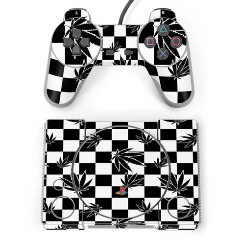 Marijuana Checkered PlayStation Classic Bundle Skin