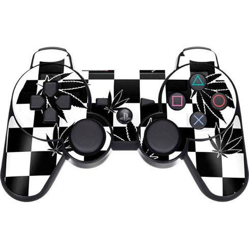 Marijuana Checkered PS3 Dual Shock wireless controller Skin