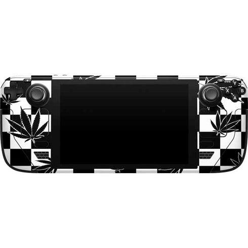 Marijuana Checkered Steam Deck Handheld Gaming Computer Skin