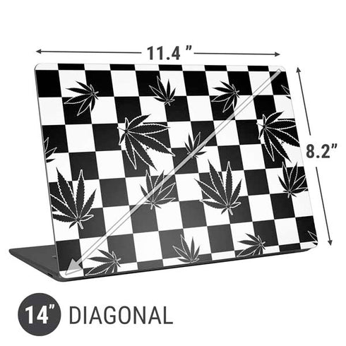 Marijuana Checkered Universal Laptop 14in (11.4 x 8.2in) Skin