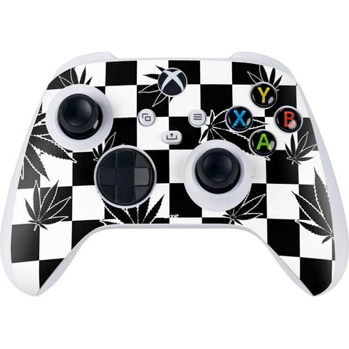 Marijuana Checkered Xbox Series S Controller Skin