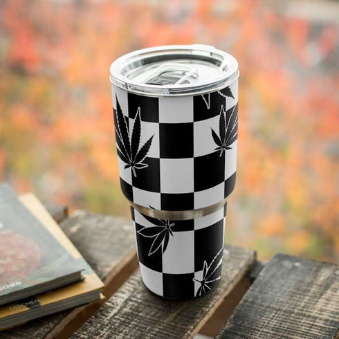 Marijuana Checkered Yeti 30oz Rambler Tumbler Skin