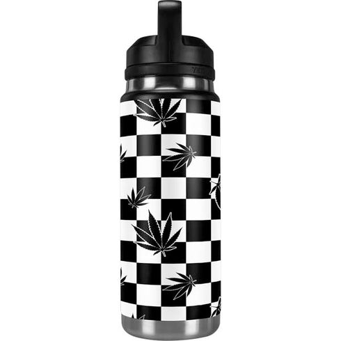 Marijuana Checkered YETI Rambler 26oz Bottle Skin