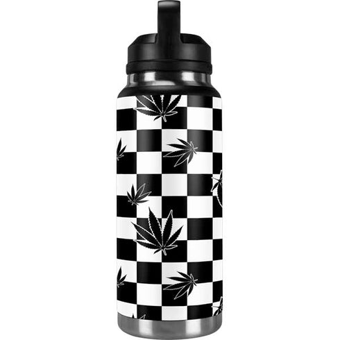 Marijuana Checkered YETI Rambler 36oz Bottle Skin