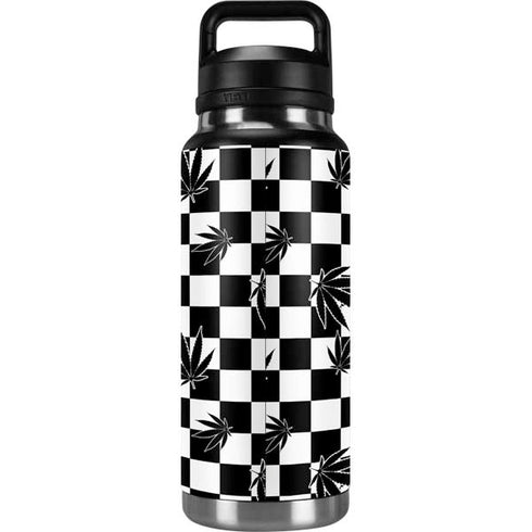 Marijuana Checkered YETI Rambler 36oz Bottle Skin