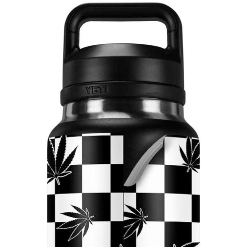 Marijuana Checkered YETI Rambler 36oz Bottle Skin