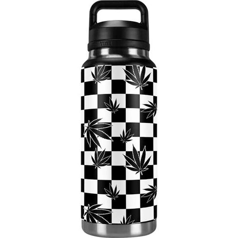 Marijuana Checkered YETI Rambler 36oz Bottle Skin