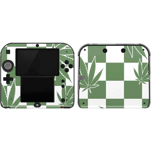 Marijuana Green Checkered Nintendo 2DS Skin