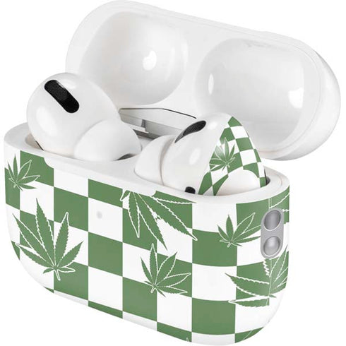 Marijuana Green Checkered AirPods Pro 2nd Gen Skin