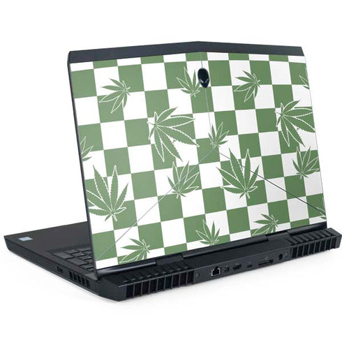 Marijuana Green Checkered Dell Alienware Skin