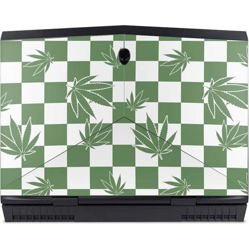 Marijuana Green Checkered Dell Alienware Skin