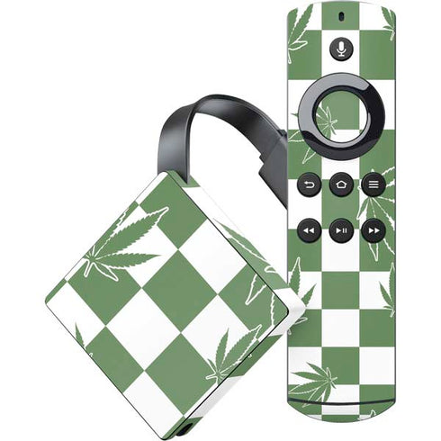 Marijuana Green Checkered Amazon Fire TV Skin