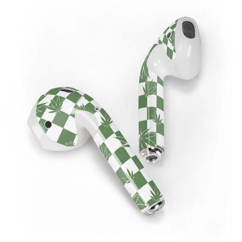 Marijuana Green Checkered Apple AirPods 2 Skin