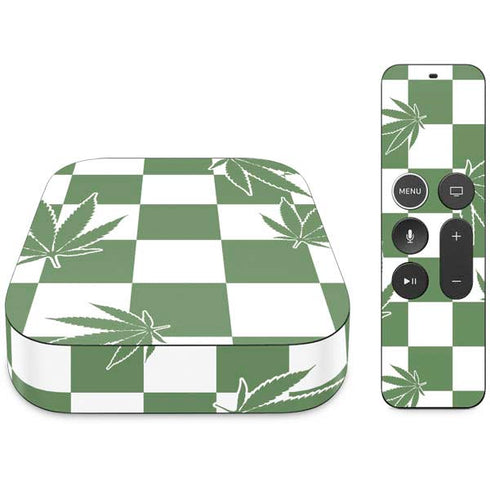 Marijuana Green Checkered Apple TV Skin