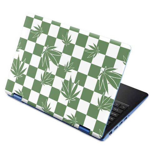 Marijuana Green Checkered Aspire R11 11.6in Skin