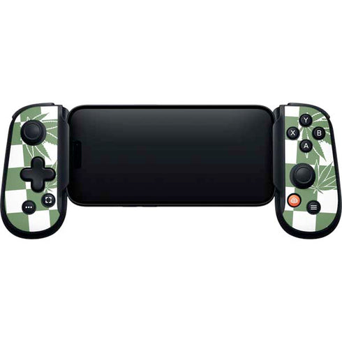 Marijuana Green Checkered Backbone One for iPhone Game Controller Skin