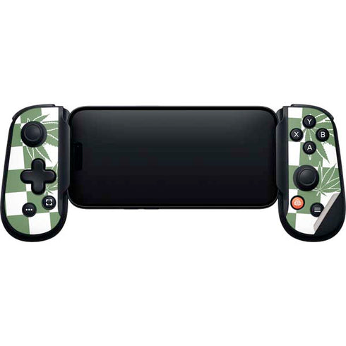 Marijuana Green Checkered Backbone One for iPhone Game Controller Skin