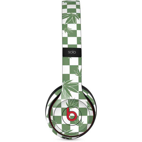 Marijuana Green Checkered Beats Solo 2 Wireless Skin