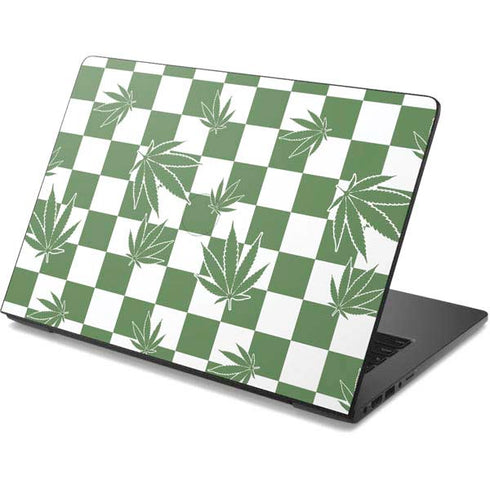Marijuana Green Checkered Dell Chromebook Skin