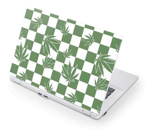 Marijuana Green Checkered Acer Chromebook Skin