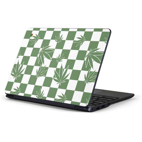 Marijuana Green Checkered Samsung Chromebook Skin