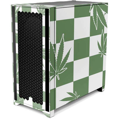 Marijuana Green Checkered Corsair 4000D Tempered Glass Mid-Tower ATX Case Skin