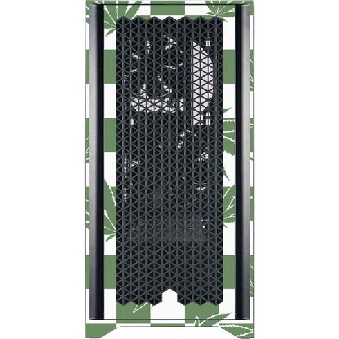 Marijuana Green Checkered Corsair 4000D Tempered Glass Mid-Tower ATX Case Skin