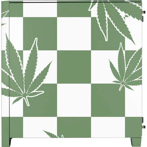 Marijuana Green Checkered Corsair 4000D Tempered Glass Mid-Tower ATX Case Skin
