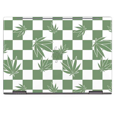 Marijuana Green Checkered HP Envy Skin