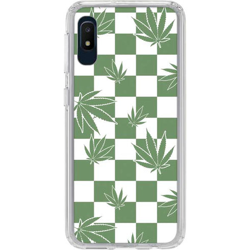 Marijuana Green Checkered Galaxy A10e Clear Case